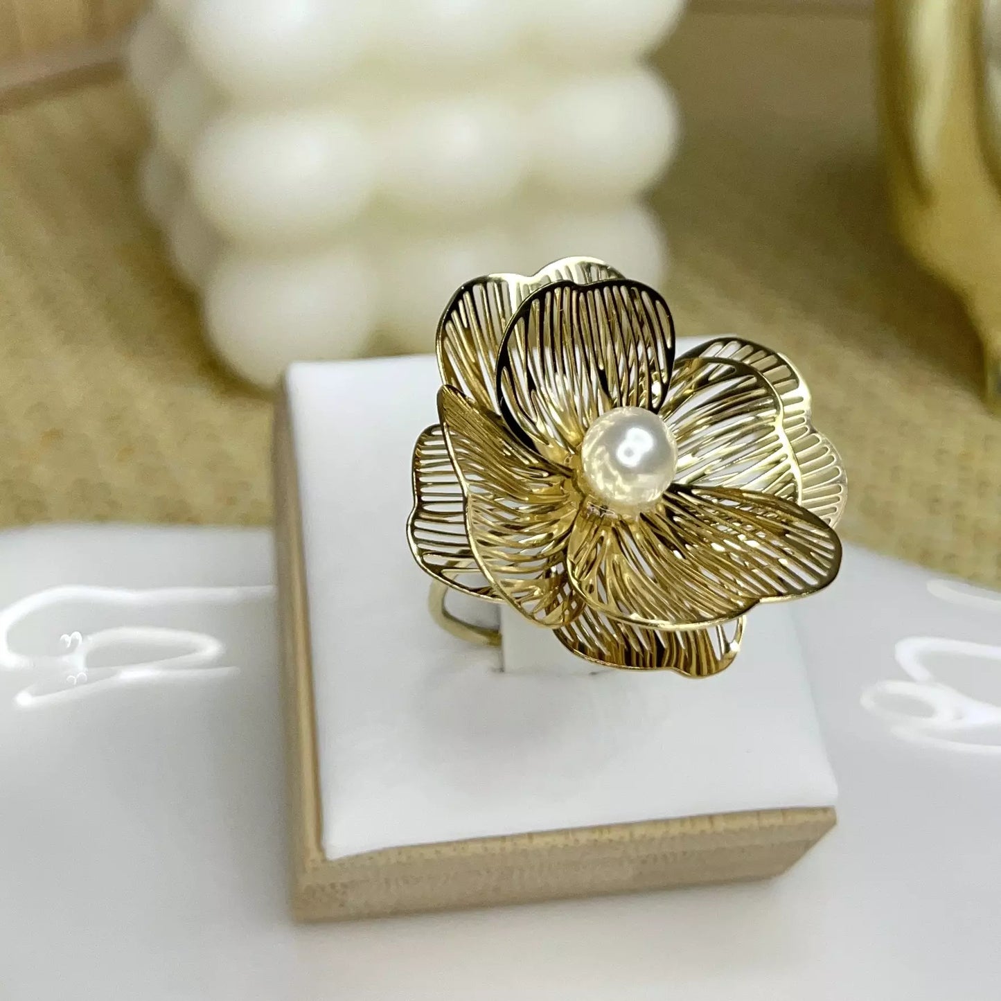 Bague élégante fleur Gold