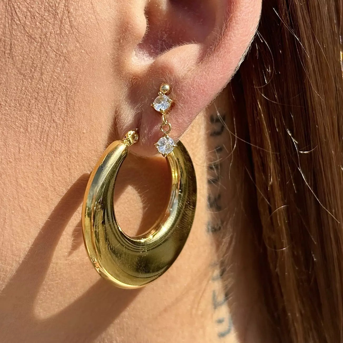 Boucles d’oreille 2 strass