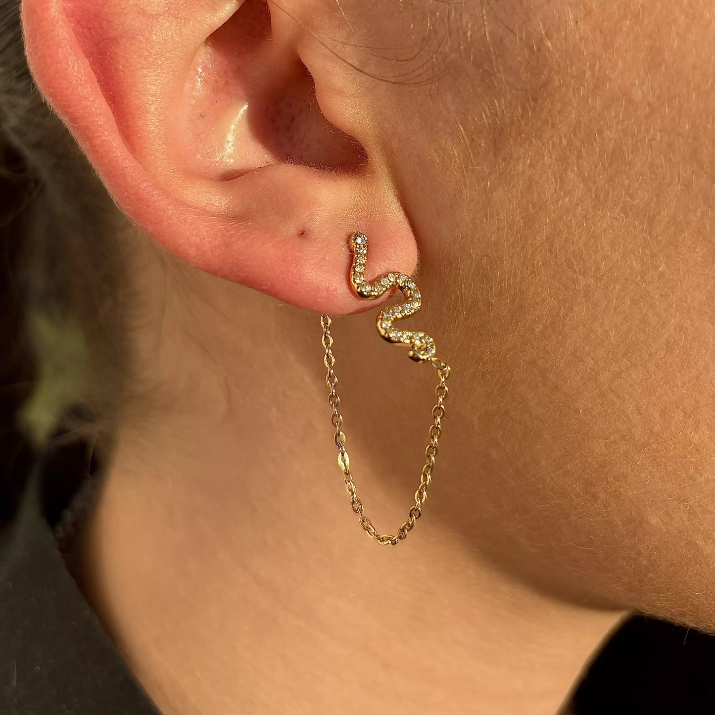 Boucles D’oreilles Snake Gold