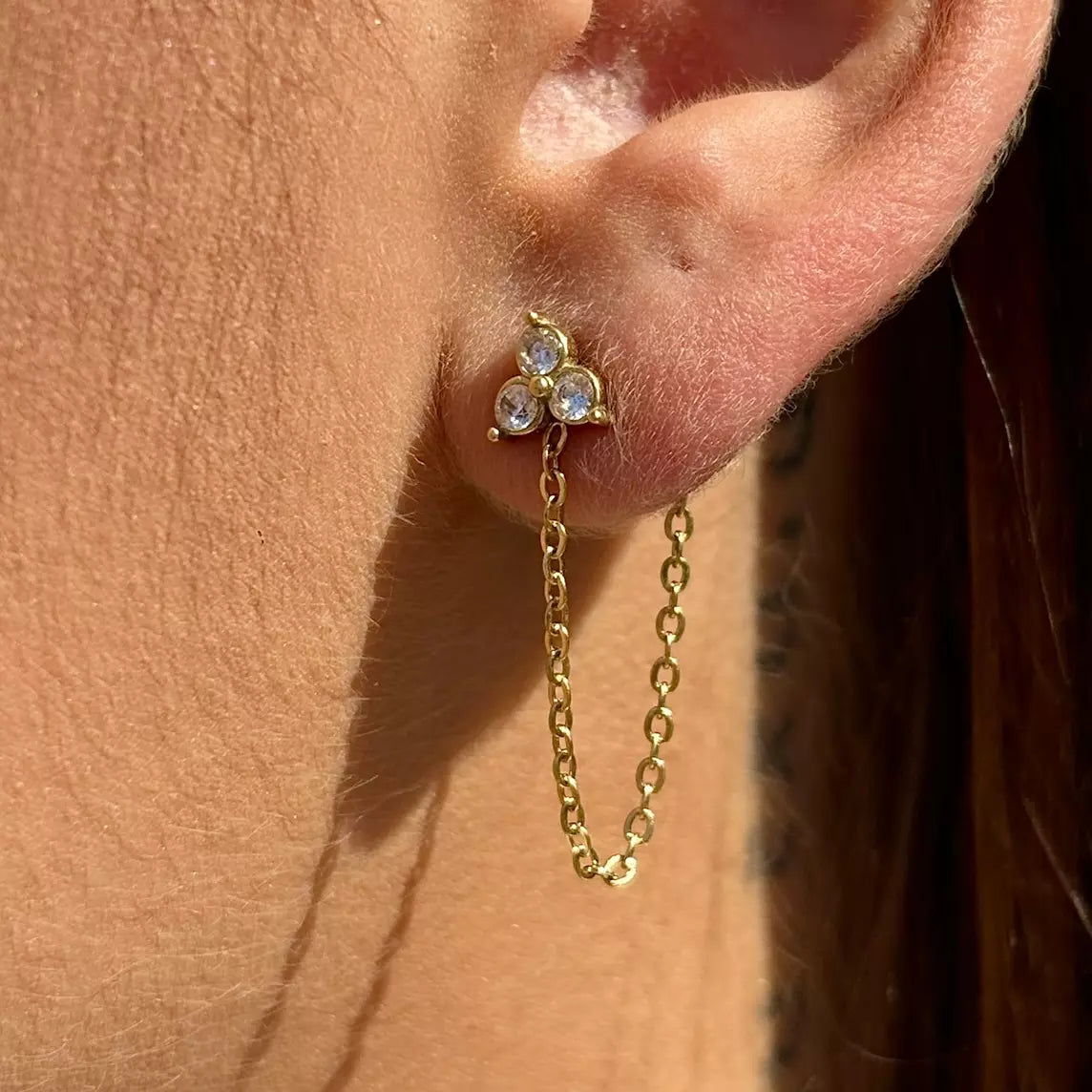 Boucles d’oreilles Chaîne strass