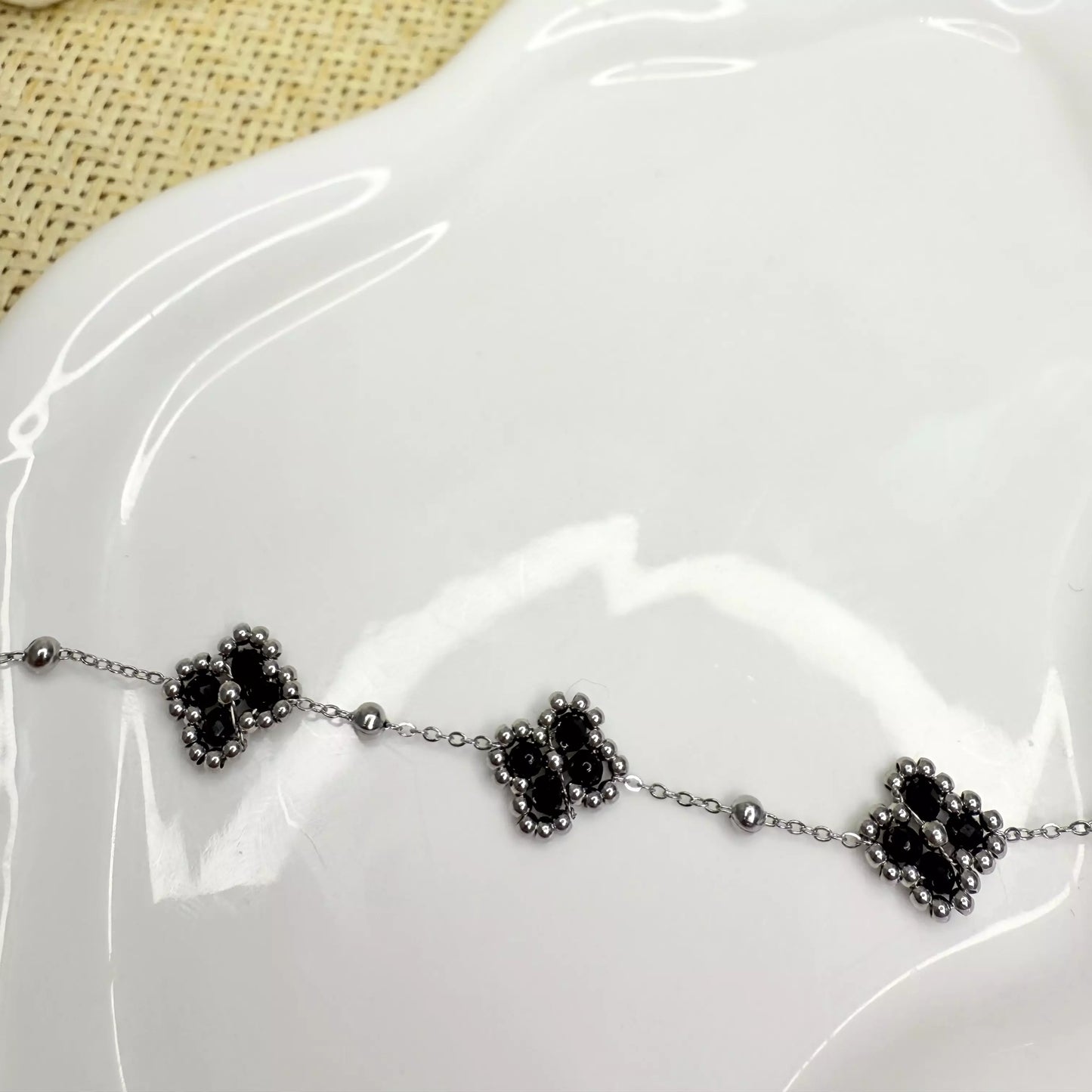 Bracelet Double Sakina Silver Noir