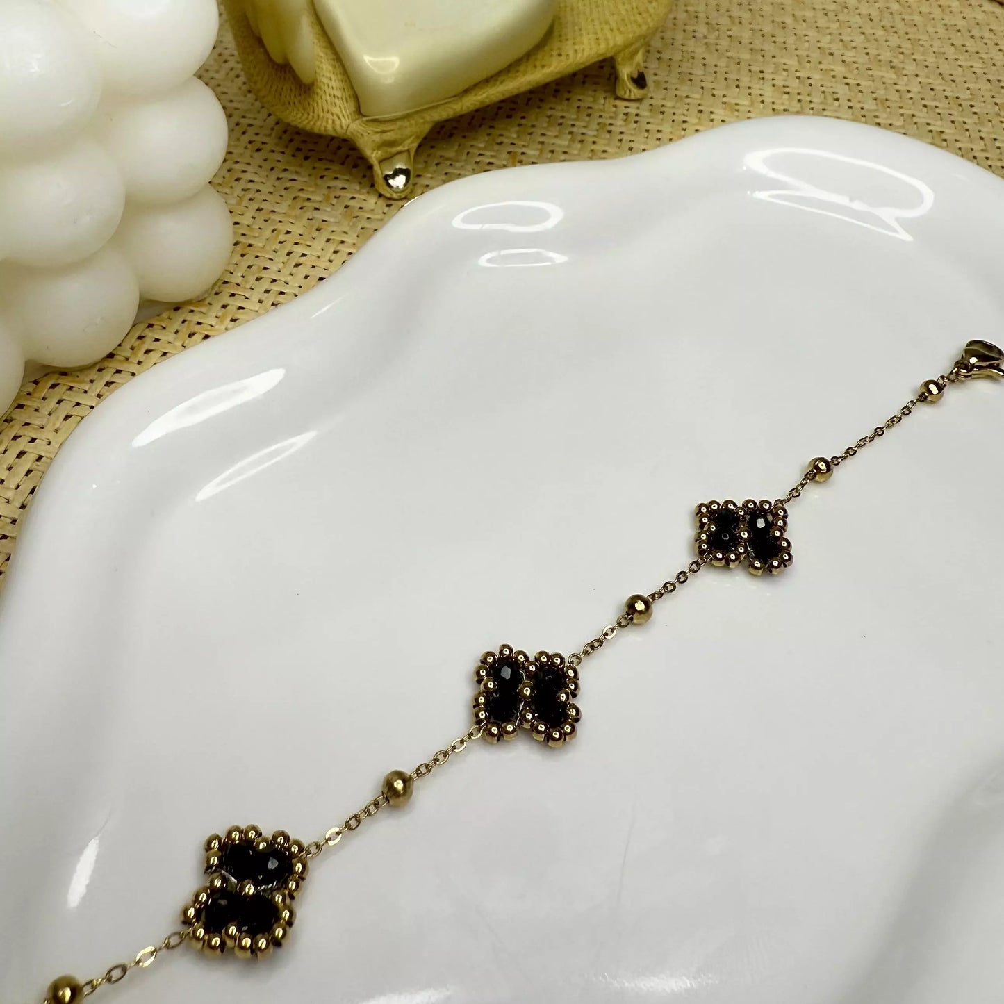 Bracelet Double Sakina Noir Gold