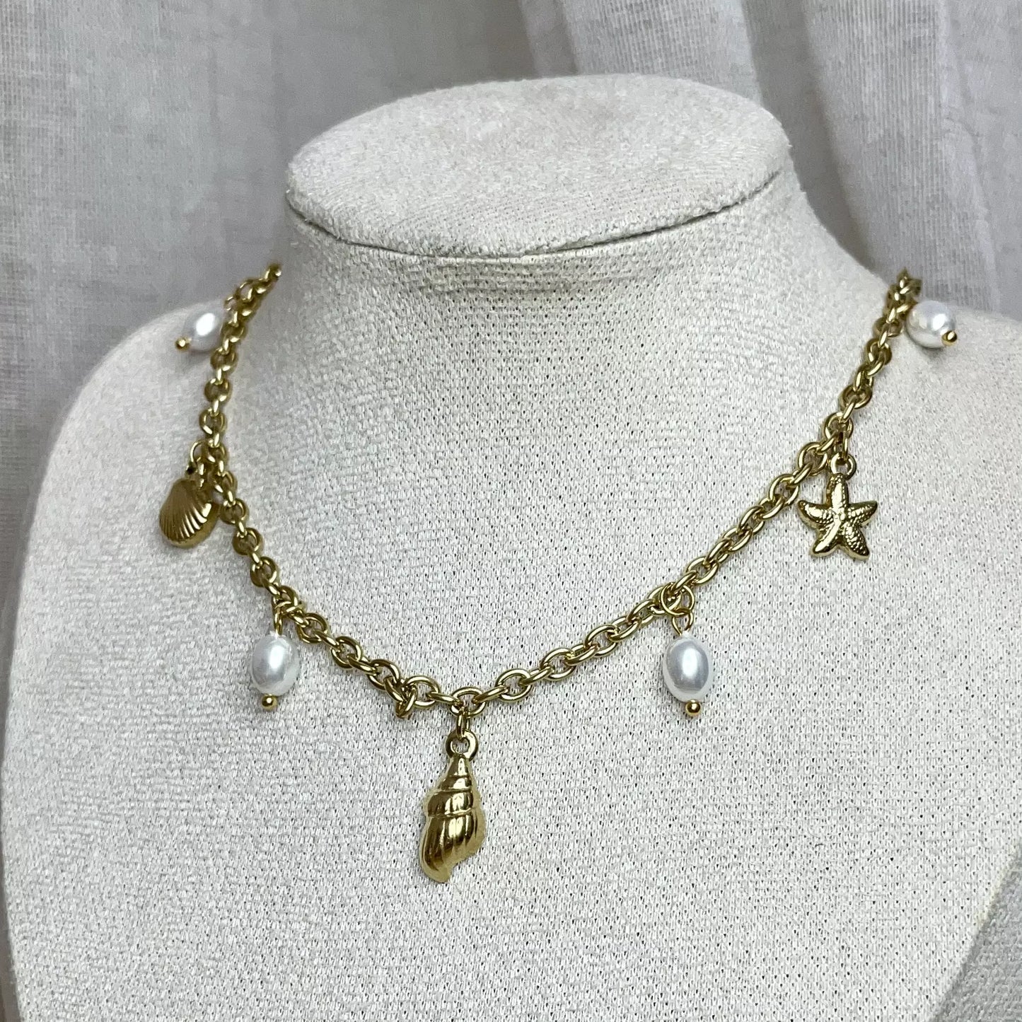Collier plage nacré