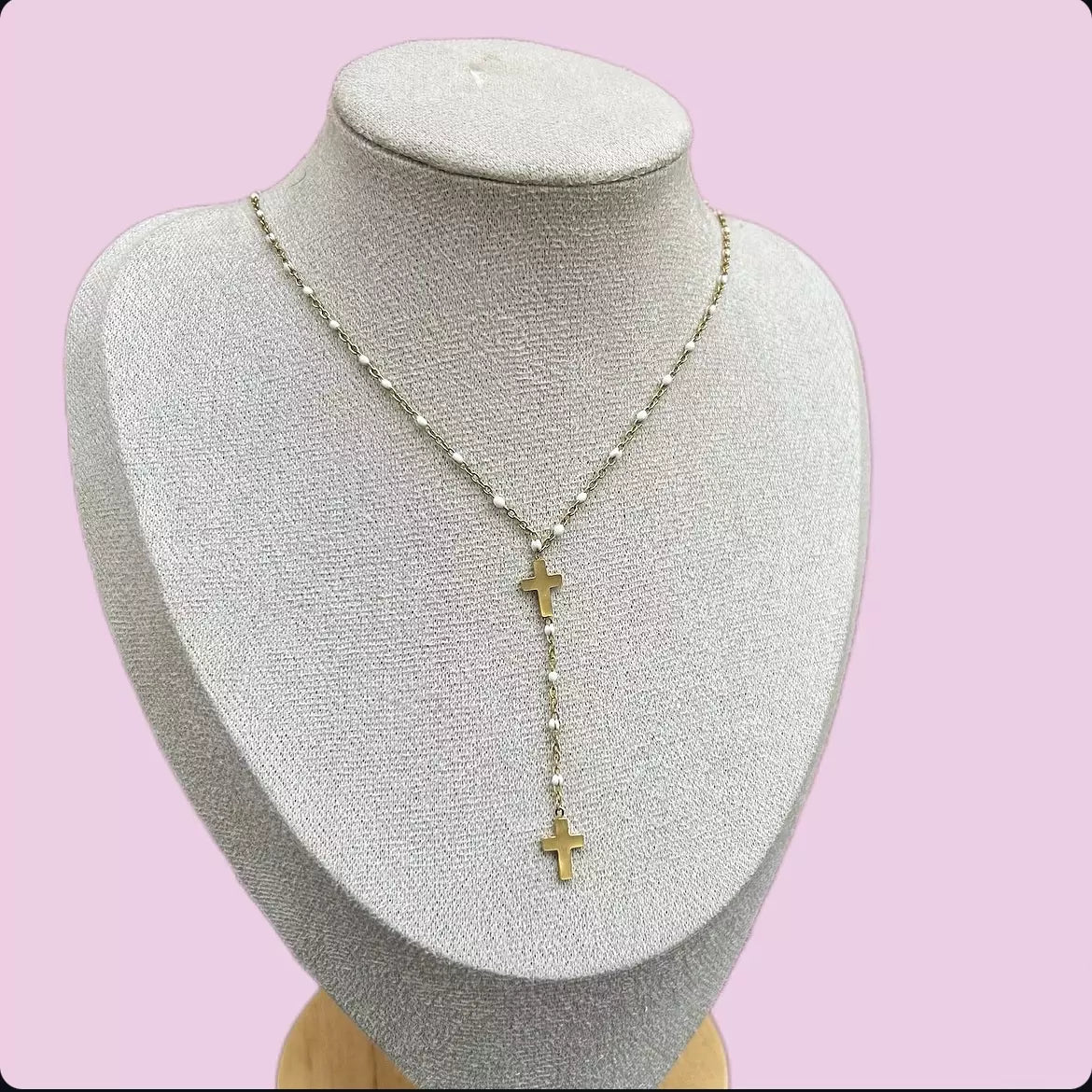 Collier Chapelet Blanc