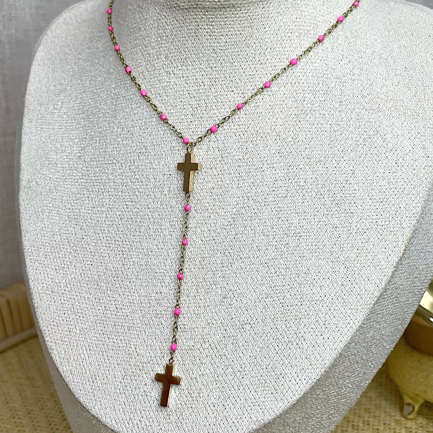 Collier chapelet rose Gold