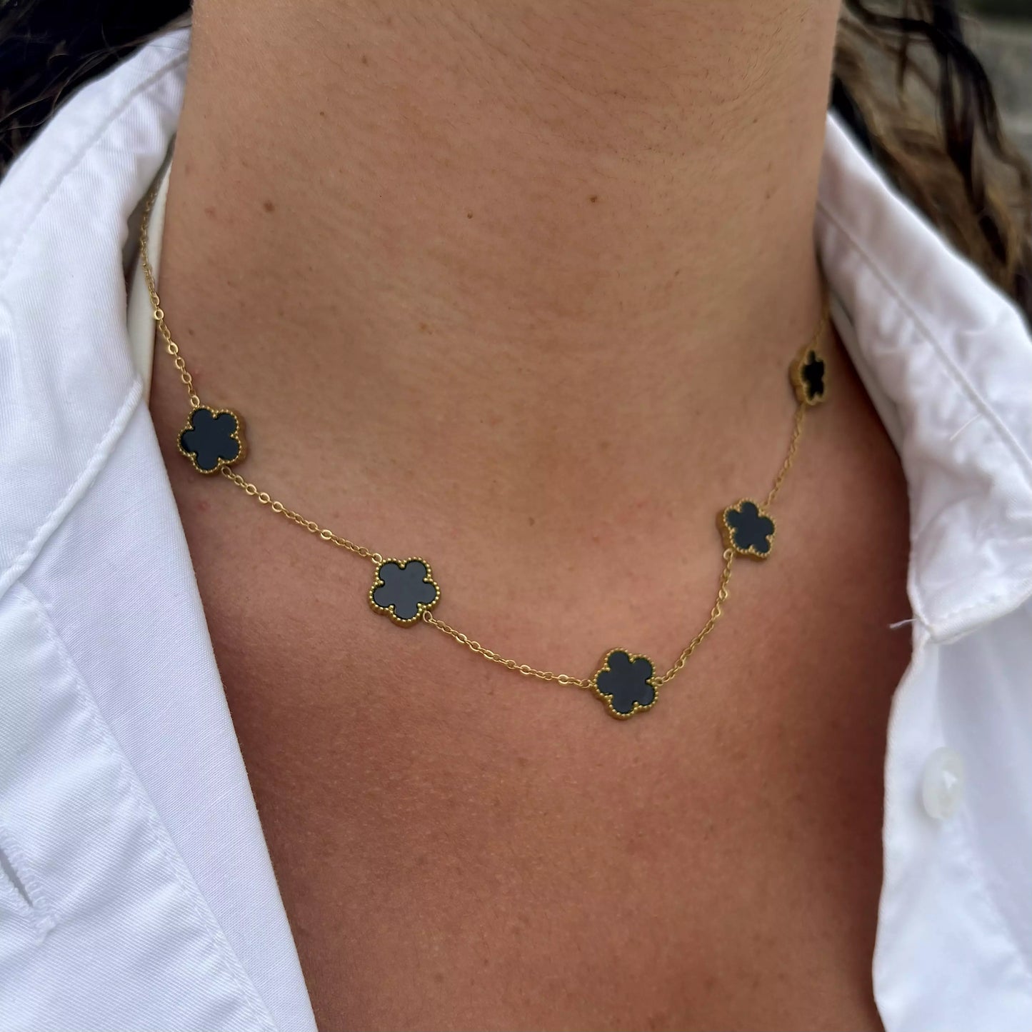 Collier Stella Gold Noir