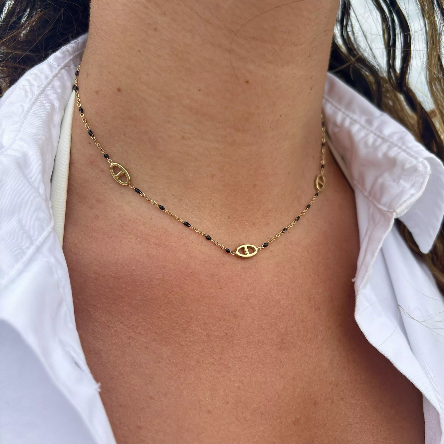 Collier Jenna Gold Noir