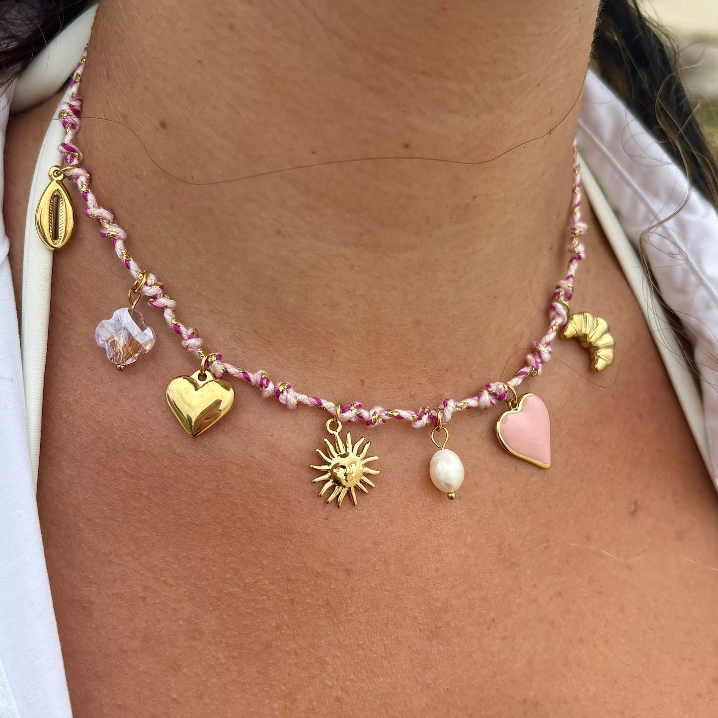 Collier Liane Mauve