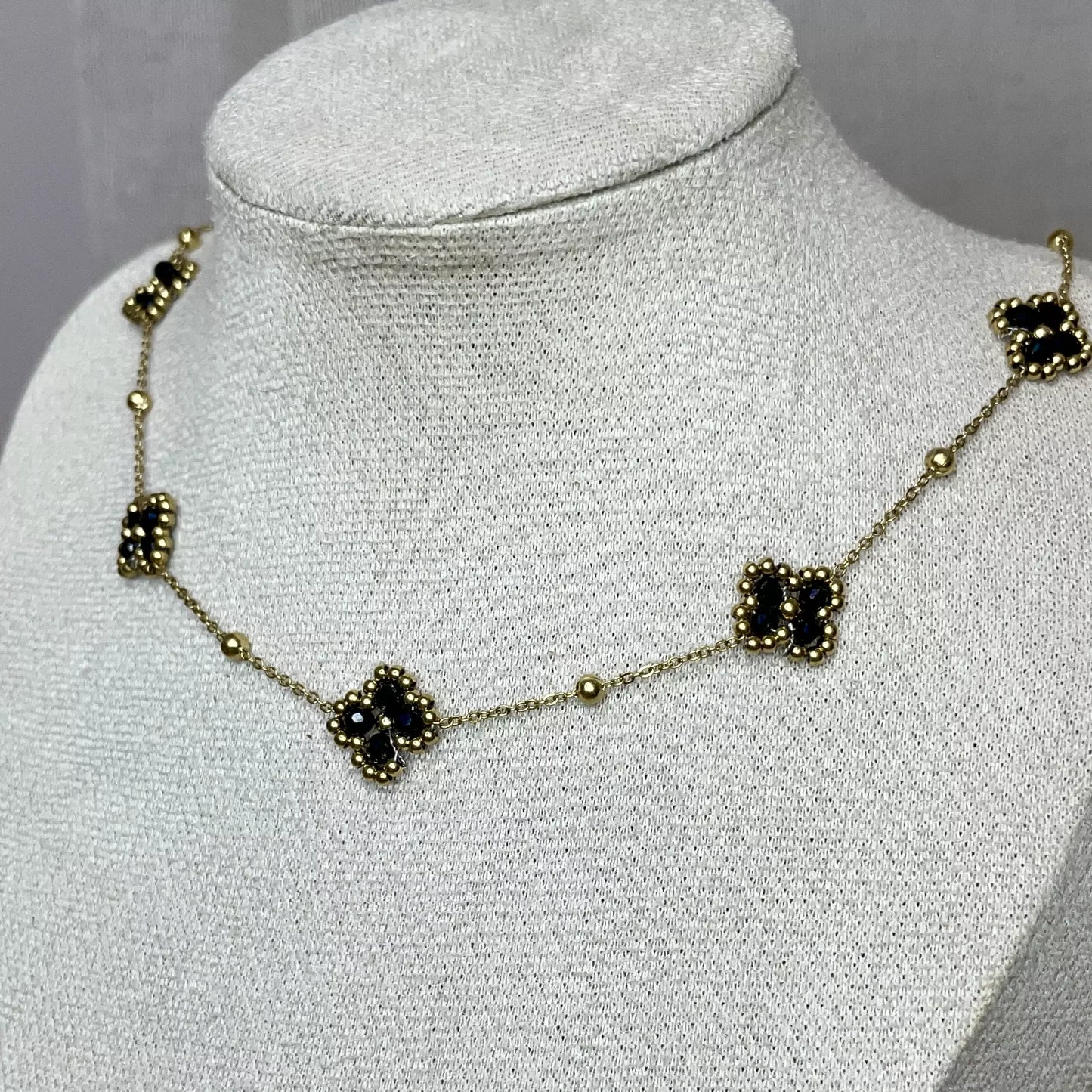 Collier Double Sakina Noir Gold