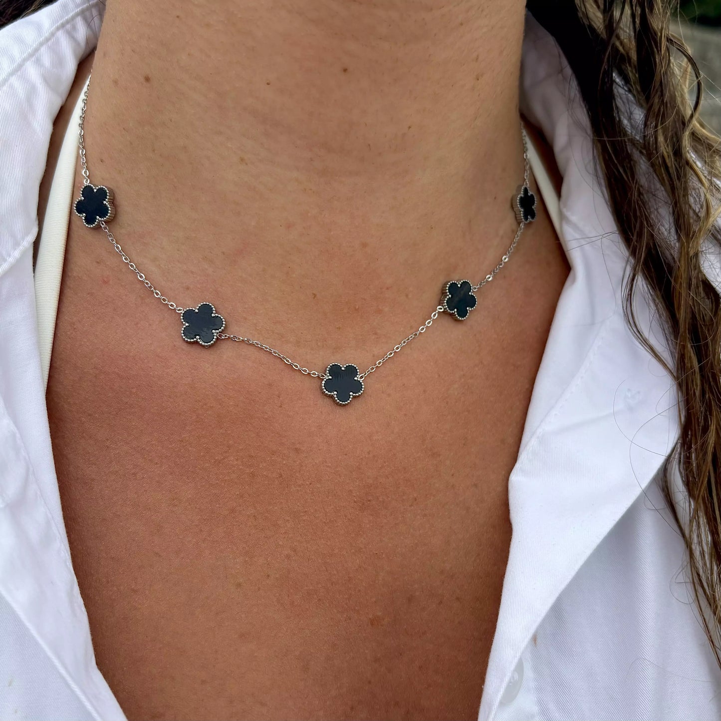 Collier Stella Silver Noir