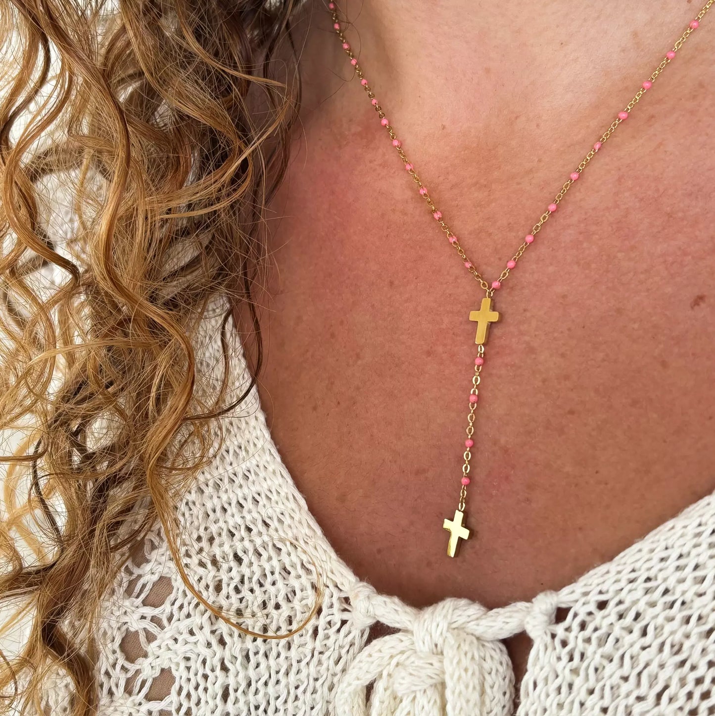 Collier Chapelet Rose