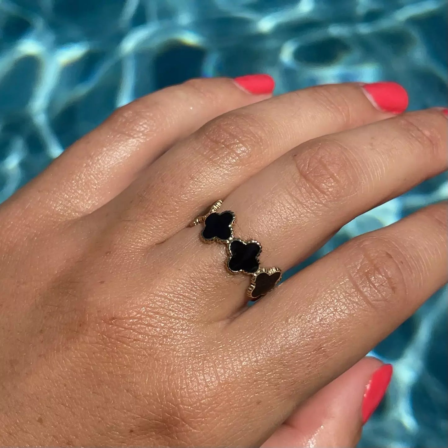 Bague Stella Noir Doré