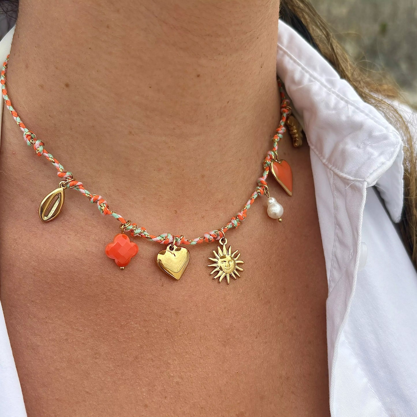 Collier Liane Orange